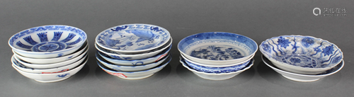 (lot of 15) Chinese blue and white dishes