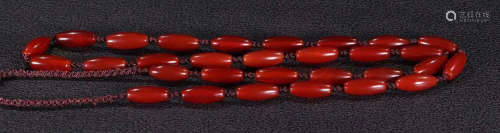 RED AGATE CARVED NECKLACE