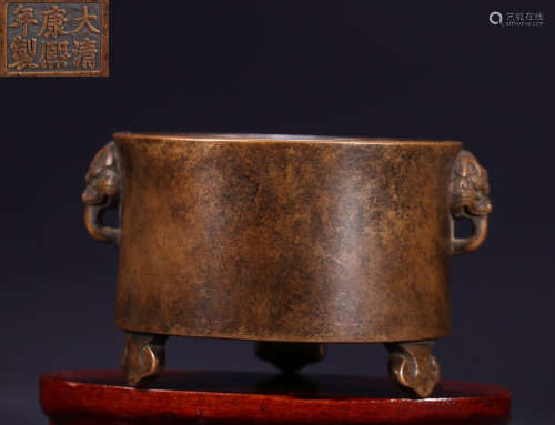 COPPER CAST BEAST EAR CENSER