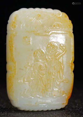 HETIAN JADE FIGURE STORY PATTERN TABLET