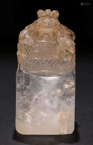 GLASS CARVED DRAGON PATTERN SEAL