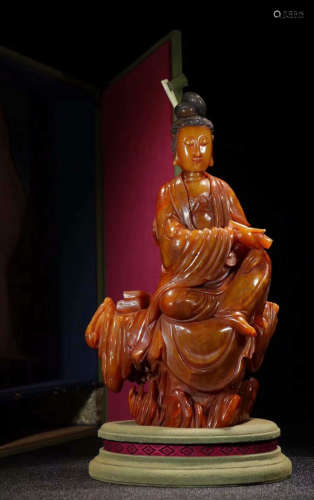 TIANHUANG STONE CARVED GUANYIN BUDDHA