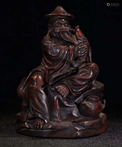 BAMBOO CARVED FIGURE STATUE