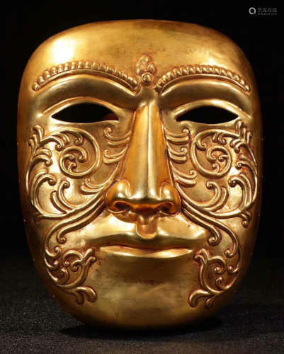 GILT BRONZE CAST MASK