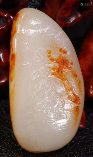 HETIAN JADE FIGURE STORY PENDANT