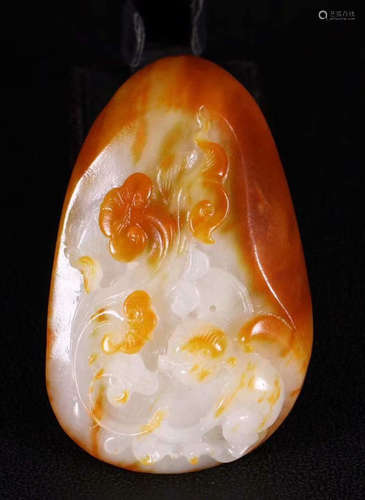 HETIAN JADE MONKEY PATTERN PENDANT