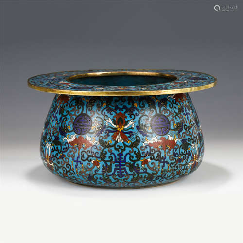 A CHINESE CLOISONNE FLOWERS ZHADOU JAR/QING DYNASTY