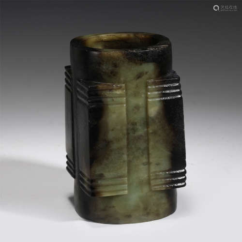 CHINESE LIANGZHU CULTURE CONG STYLE JADE VASE