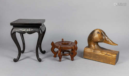 Set Chinese Wood Stands & Book End