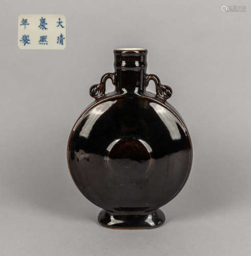 Chinese Black Glazed Porcelain Vase