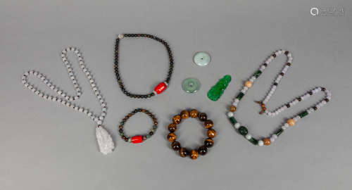 Groups Designed Estate Chinese Jade Stone Custom Jewelries