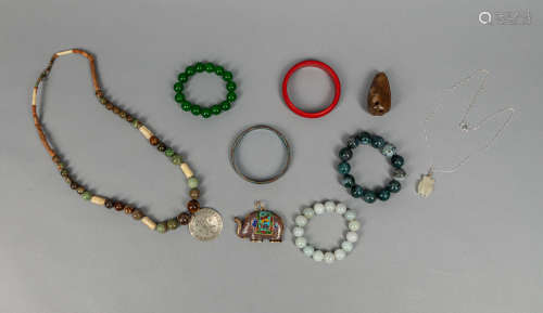 Groups Chinese Jade Stone Turquoise Jewelries