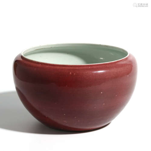 清乾隆 霁红釉案缸
