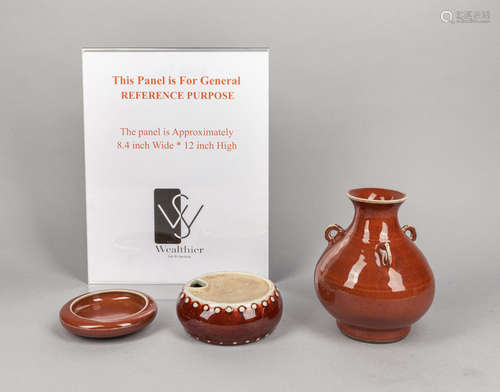 Set Chinese Red Glazed Porcelains