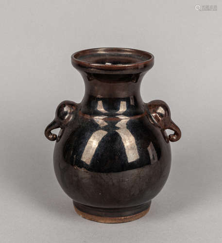 Chinese Black Glazed Porcelain Vase