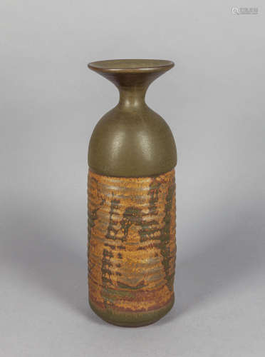 Designed Flambe Glazed Pottery Vase
