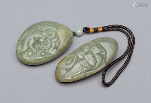 Groups Chinese Pebble Jade Carvings