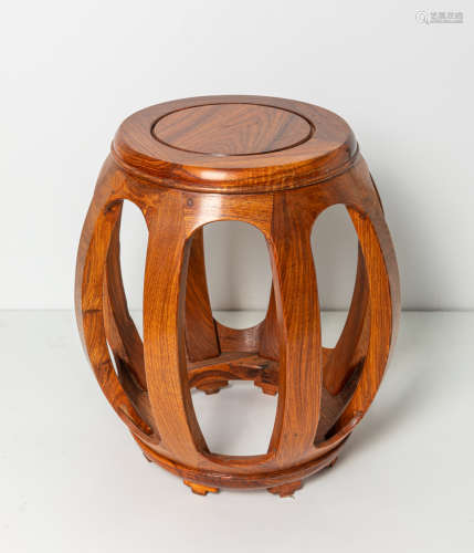 Chinese Export Wood Drum Chair