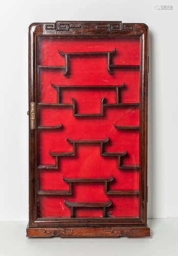 Chinese Rosewood Wall Hanging Display Case