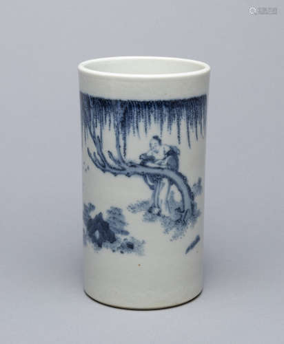 Chinese Blue White Porcelain Brush Pot