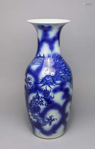 Tall Chinese Blue White Porcelain Vase