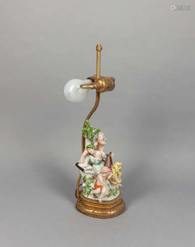 Italy Famille Rose Porcelain Figure Lamp
