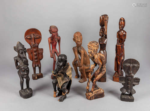 Groups African Wood Carvings of Figures