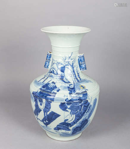 Chinese Export Blue White Decorated Porcelain Vase