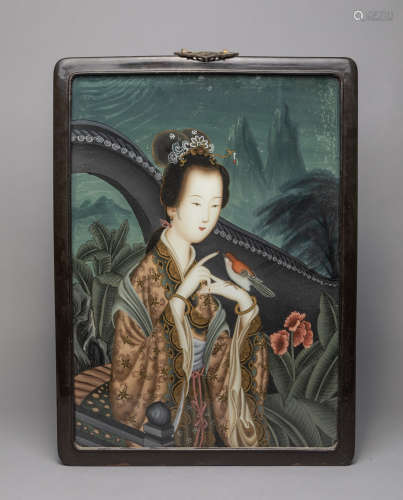 Chinese Old Reserve Painting  Lady Landscape