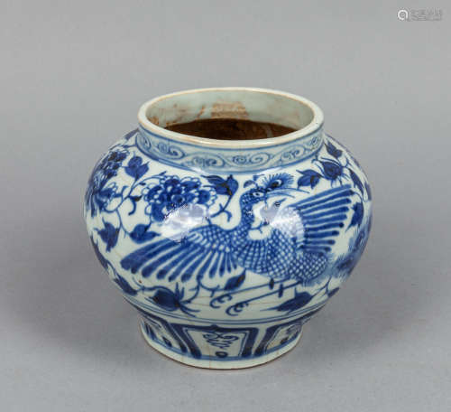Chinese Blue White Porcelain Lamp Jar