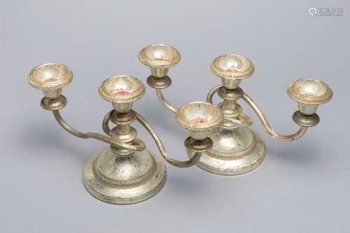 Pairs Silver-plated Candle Sticks