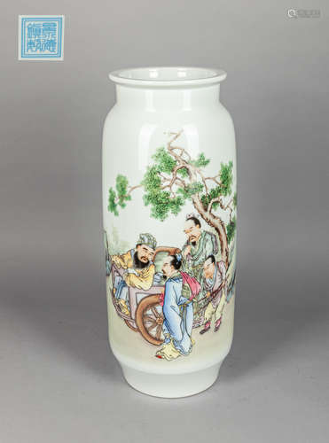 Tall Chinese Export Famille Rose Porcelain Vase