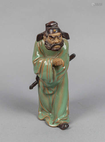 Chinese Revolution Period Flambe Glazed Pottery Figure