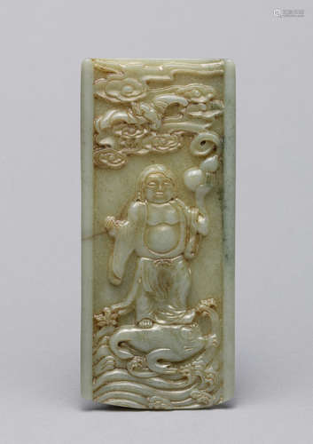 Large Chinese Jade Carving of Paper Weight