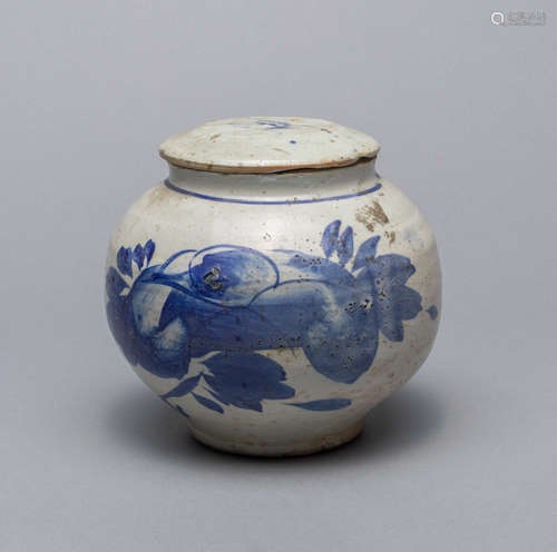 Korean Blue White Porcelain Jar