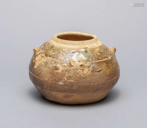 Korean Old Brown Glazed Pottery Jar