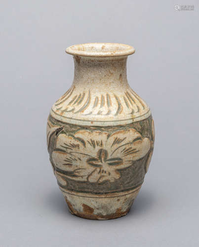 Chinese Carved Cizhou Type Porcelain Decor Vase