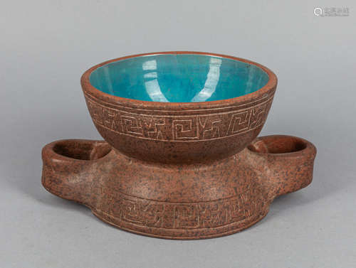 Italy Flambe Glazed Pottery Bowl