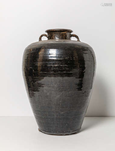 Large Korean Joseon Type Glazed Pottery Jar