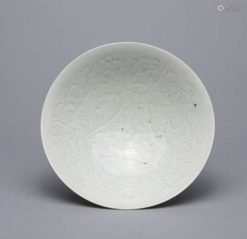 Chinese Hutian Type Carved Lotus Bowl