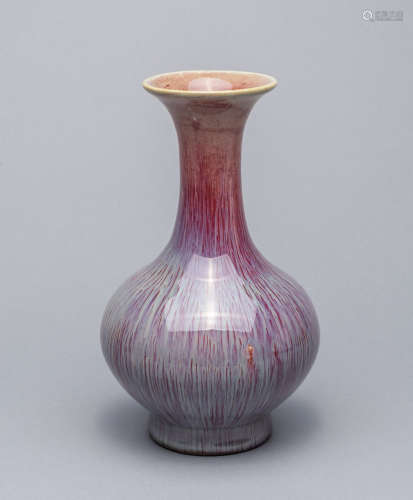 Chinese Flambe Glazed Porcelain Decor Vase