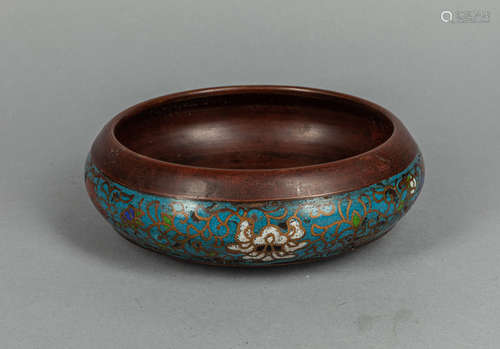 Japanese Old Cloisonne Brush Washer