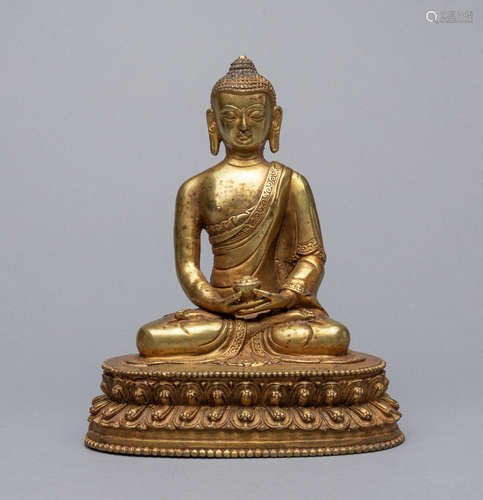 Chinese Gilt Bronze Seating Buddha