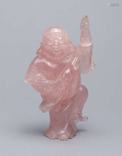 Chinese Rose Quartz Carving of Buddha