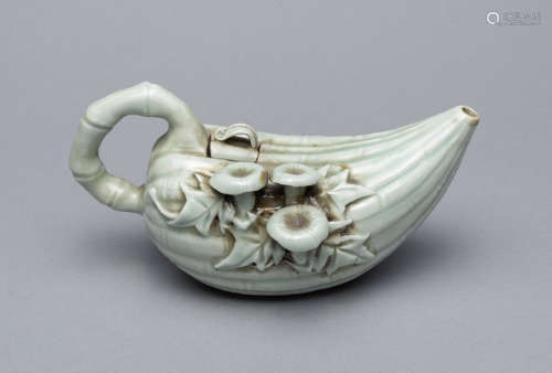 Chinese Celadon-white Glazed Porcelain Tea Pot