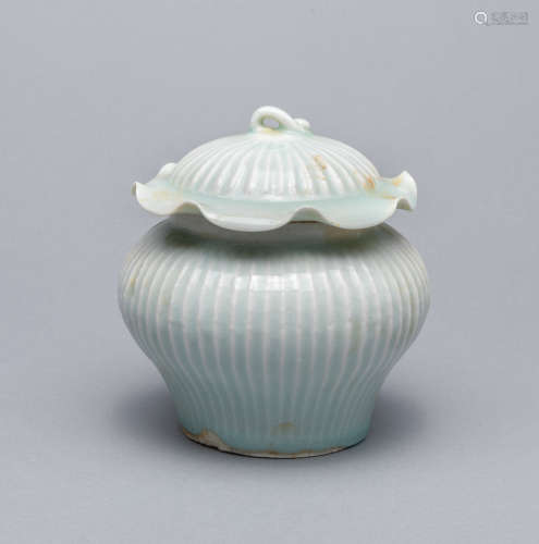 Chinese Hutian Type Porcelain Covered Lotus Jar