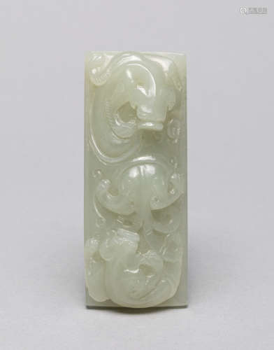 Chinese White Jade Dragon Paper Weight