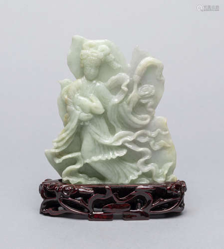 Fine Chinese Jade Jadeite Carving of Figure