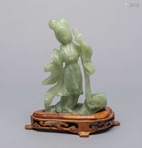 Chinese Export Translucent Jade Figure