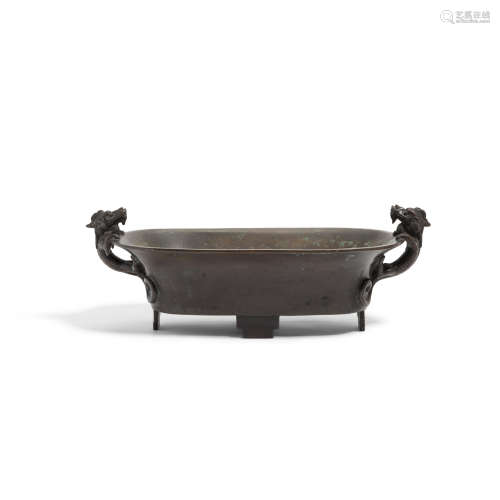 A bronze basin bronze 19th/early 20th century